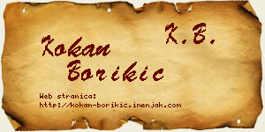 Kokan Borikić vizit kartica
